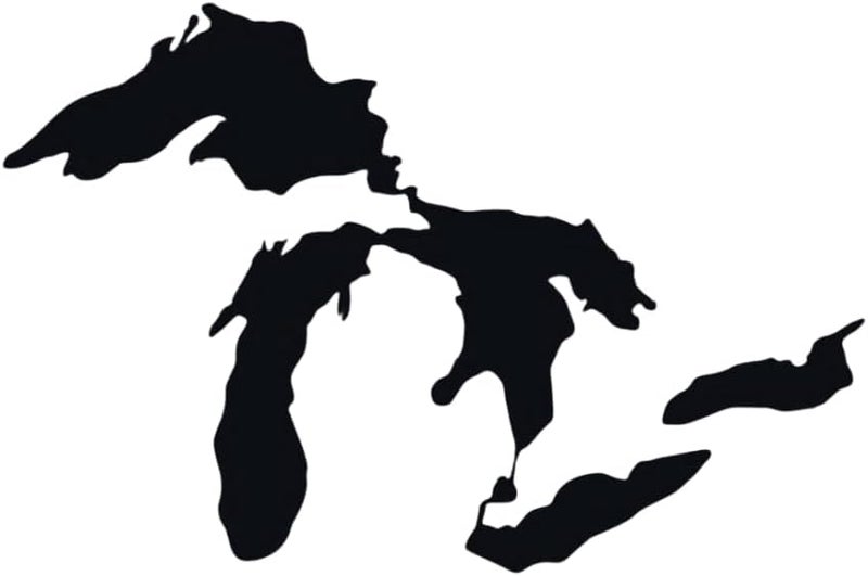 Nudge Printing Great Lakes Sticker Michigan Car Decal Premium Heavy-Duty Waterproof Vinyl for Bumpers, Windows, Laptops, Water Bottles or Coolers (Black, 4.75" Wide) - Image 1