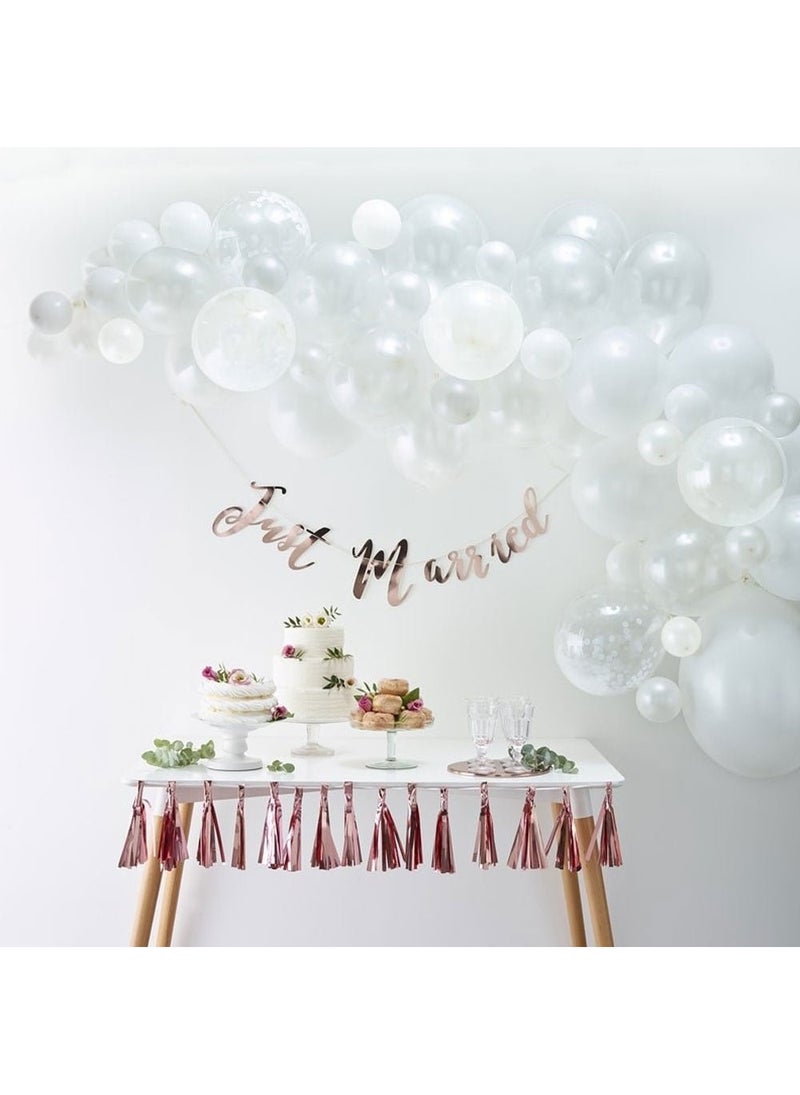 Ginger Ray Balloon Arch Kit White Pearl Latex Confetti DIY 70-Pack 4m - Image 2