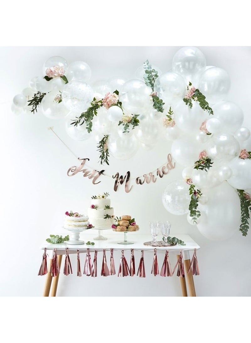 Ginger Ray Balloon Arch Kit White Pearl Latex Confetti DIY 70-Pack 4m - Image 3