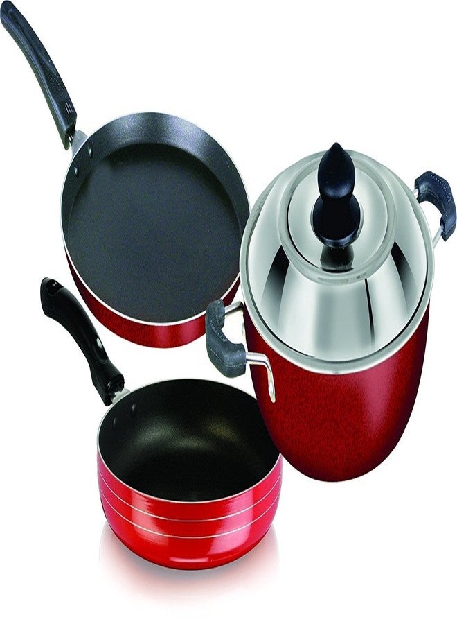 chef master 4pcs nonstick Gift Set(dosa tawa, frypan, kadhai,s.s lid)