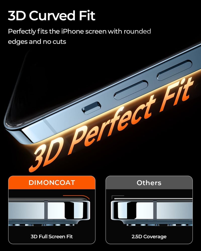 MRGLAS 2+2 Packs Screen Protector for iPhone 12 Pro Max with Camera Lens Protector [9H+ Military-Grade Aerospace Glass][Auto-Alignment Kits] Shatterproof Tempered Glass Film for 12 Pro Max 6.7" Zero-Bubble - Image 5