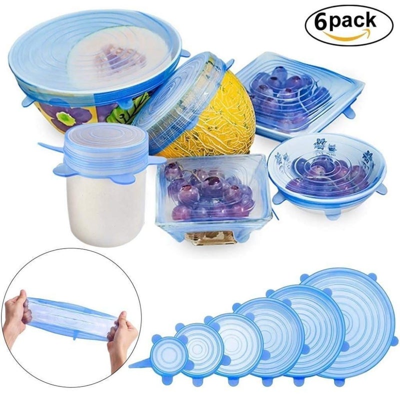 Samtrish Silicone Stretch Lids Flexible Covers for Utensils, Bowls,Plates Jars, Cans, Mugs, Dishwasher, Freezer Safe, Food Safety Reusable Lids 6 pcs Multi Size (Multicolor) - Image 3