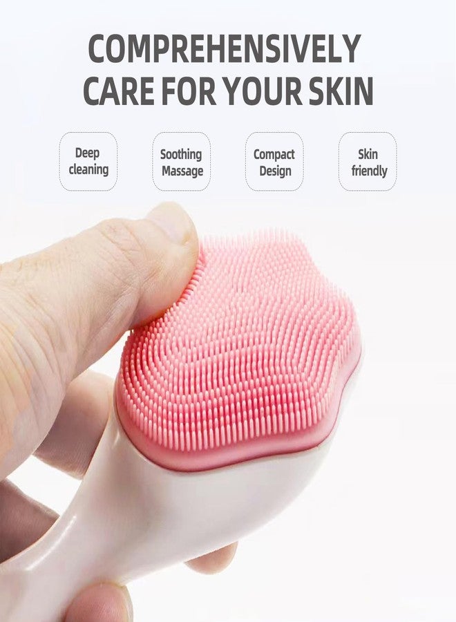 Flexoria Cat Paw Silicone Face Scrubber, 2-Pack Manual Cleansing and Exfoliating Brush for Pore Care, Blackhead Removal, Gentle Skincare and Makeup Cleaning, Soft Bristles (Pink & Blue) - Image 3