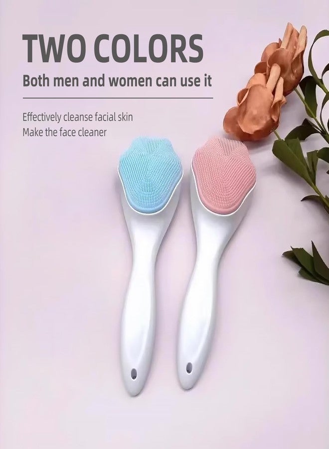 Flexoria Cat Paw Silicone Face Scrubber, 2-Pack Manual Cleansing and Exfoliating Brush for Pore Care, Blackhead Removal, Gentle Skincare and Makeup Cleaning, Soft Bristles (Pink & Blue) - Image 4