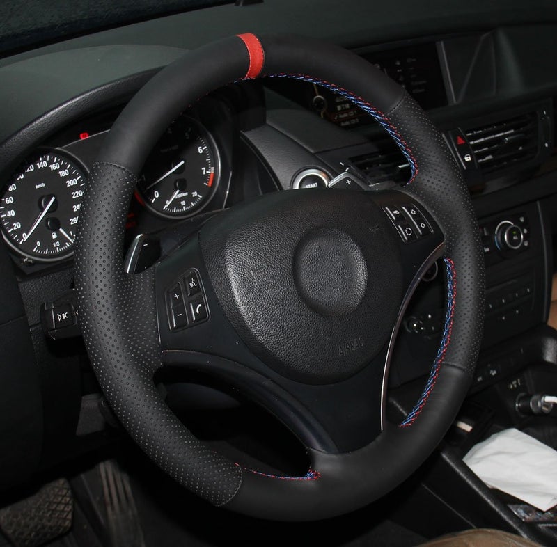 Eiseng DIY Sew Black Microfiber Leather Car Steering Wheel Cover for BMW E90 325i 328i 330i 335i E87 120i 130i 120d / 2013 2014 2015 X1 SUV Interior Accessories - Image 2