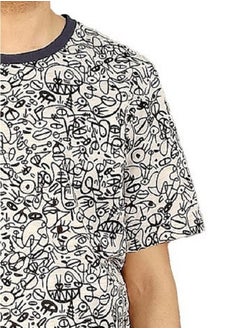 Jet Men Summer Pajama Set Printed Top & Plain Bottom -Beige  - Image 3