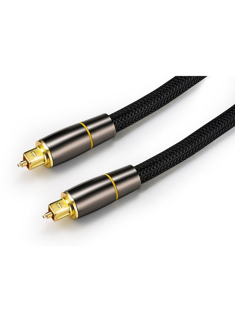 Generic - Digital Optical Audio Cable, 24K Gold-Plated Nylon Braided Optical Fiber Male to Male Cable, 150 cm Digital Optical Cable for Sound Bar, TV, Playstation, 1 Pcs - Image 1
