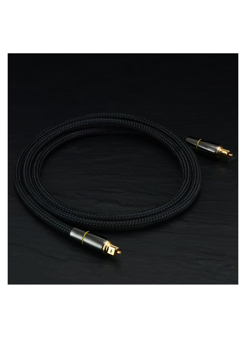 Generic - Digital Optical Audio Cable, 24K Gold-Plated Nylon Braided Optical Fiber Male to Male Cable, 150 cm Digital Optical Cable for Sound Bar, TV, Playstation, 1 Pcs - Image 1