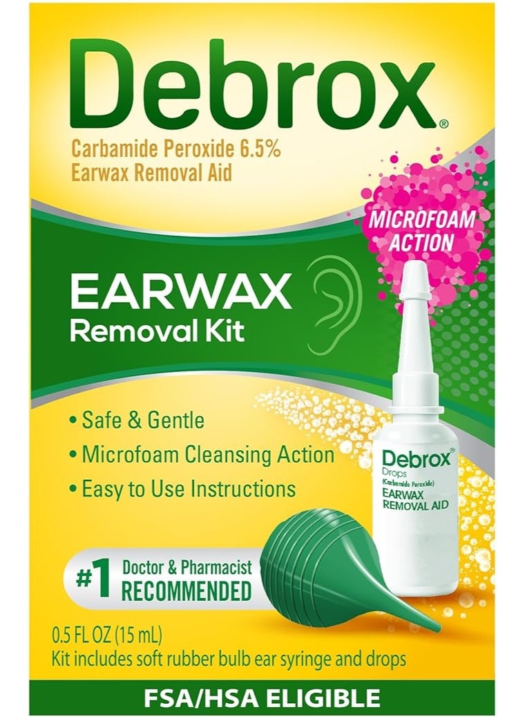 ديبروكس طقم إزالة شمع الأذن تركيبة تليين سهلة الاستخدام حجم 0.5 أونصة - Image 1