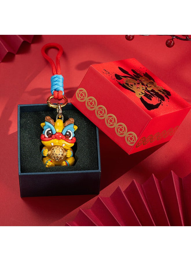 DiGallen Dijialun Zodiac Year Car Gold Dragon Keychain, Safety Amulet Decoration, High-end Gift - Image 1