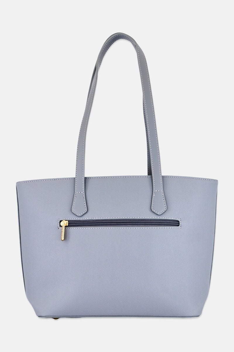 Kathy Ireland Women Brand Logo Handbag, Steel Grey - Image 3