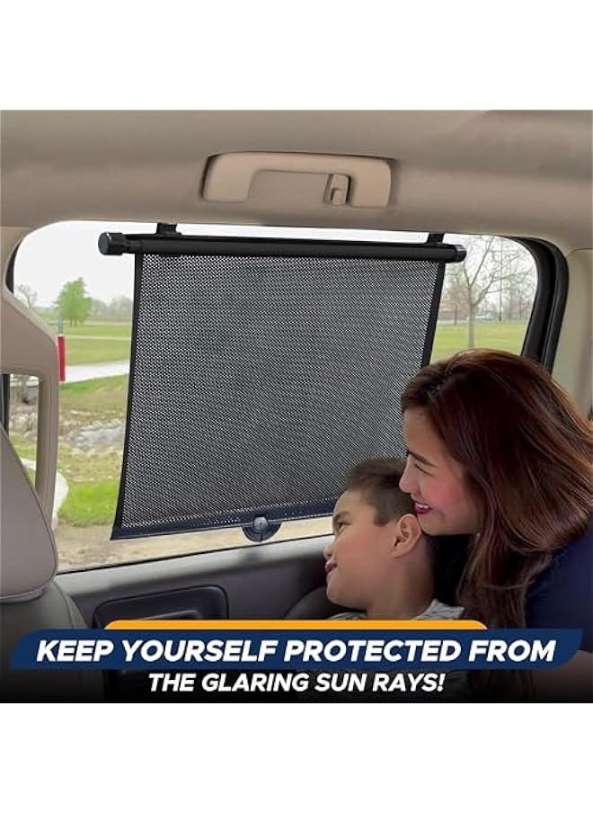TRASSLE 2 Pack Car Side Window Sun Shade, Retractable Car Roller Sunshade for Kids, Baby Car Window Shades for UV and Sun Glare Protection, Baby Car Travel Accessories  - Image 2