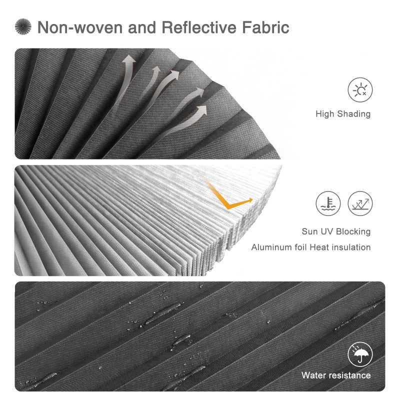 Maritown Window Blinds Cordless Blackout No Drill Cut to Size Clip On Stick On Self Adhesive Temporary Blinds Pleated Paper Blinds for Windows Doors Shades for Home Nursery Bedroom Kitchen Bathroom - Image 3