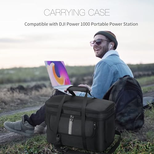 OCXLLEATLY Soft Carrying Bag Compatible with DJI Power 1000 Portable Power Station Storage Case Cover for Outdoor Power Charging Cable and Accessories - Image 3