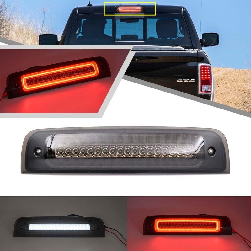 Mingrui test LED 3rd Third Brake Light for Dodge Ram 1500 2500 3500 2009-2018 with Strobe Feature Smoked Lens - Image 1