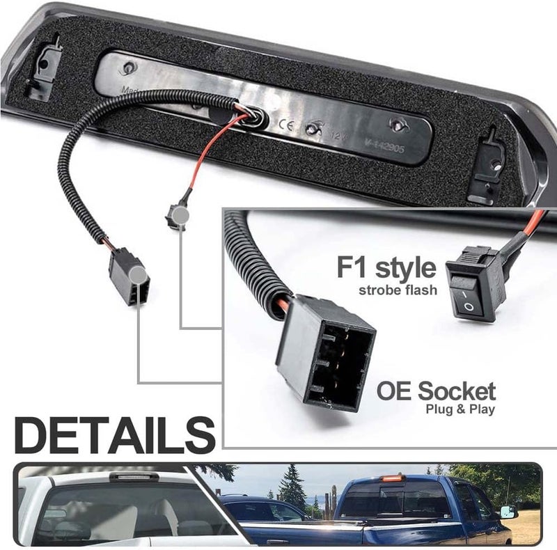 Mingrui test LED 3rd Third Brake Light for Dodge Ram 1500 2500 3500 2009-2018 with Strobe Feature Smoked Lens - Image 5