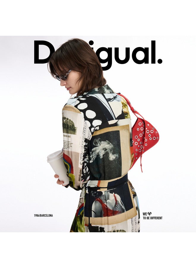 DESIGUAL spring-summer 25 Printed Belted Lapel Dress - Image 4