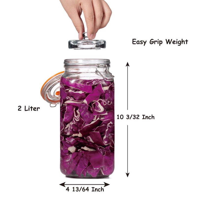 JILLMO Fermentation Kit, 1.5 Liter Fermentation Jar with Fermenting Weights and Airlocks, Pack of 2 - Image 2