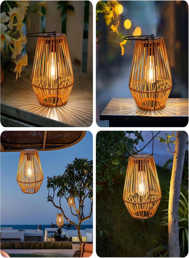 Outdoor willow solar lights, waterproof, bohemian style, suitable for outdoor hanging, vine lights, suitable for garden, terrace, porch, tree, lawn, path decoration, 2pcs - Image 3
