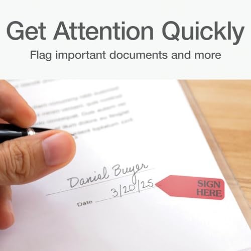 Redi-Tag Sign Here Printed Arrow Dispenser Flags, 120 Flags per Dispenser, 1-7/8 x 9/16 Inches, Red (81024) - Image 3