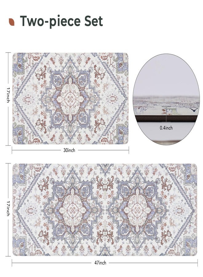 FRESHMINT Anti Fatigue Kitchen Mats Set 2 PCS, Waterproof & Non-Skid Boho Kitchen Rugs, Cushioned Kitchen Floor Mats for Standing Washable Comfort Kitchen Runners for Lanudry, Office, Sink - Image 5