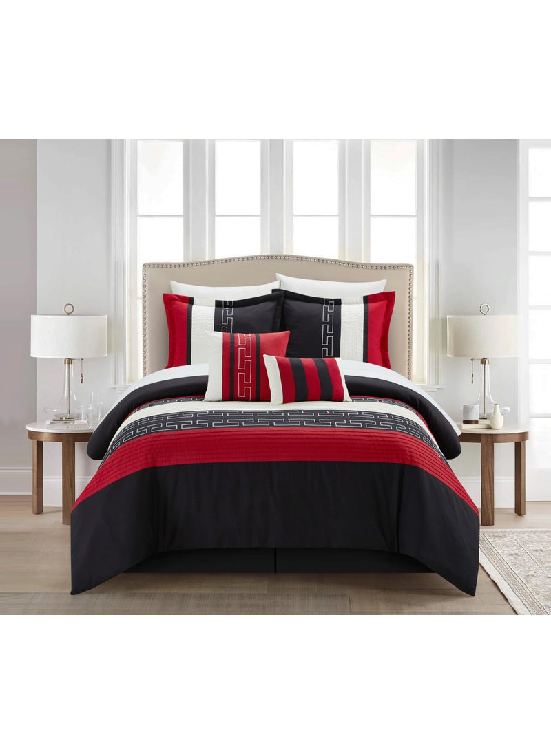Chic Home Chic Home CS1223112AN Carlton 6Piece Comforter Set Queen Size Black 