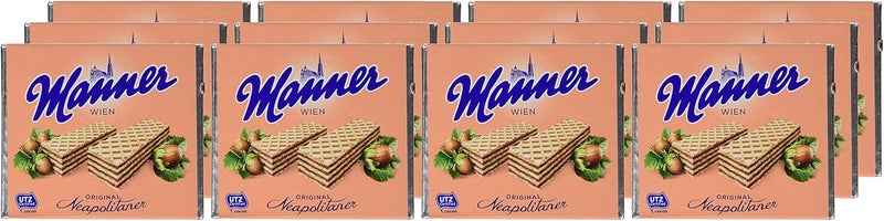 Manner Original Neapolitaner Wafers - Hazelnut Cream Filled, 75g (Pack of 12) - Image 4