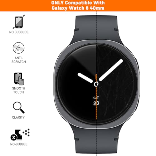 SPGUARD 4 Pack for Samsung Galaxy Watch 8 Screen Protector 40mm Tempered Glass Clear Film Anti Scratch Bubble Free Compatible with Galaxy Watch8 40mm(NOT for Others Models) - Image 5