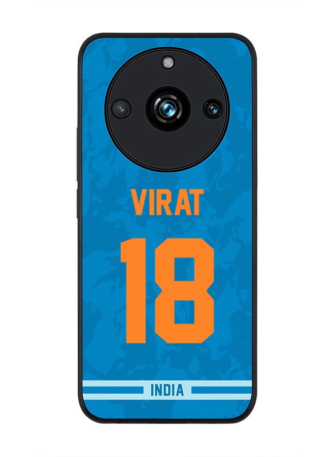 Stylizedd Rugged Black Edge case for Realme 11 Pro/Realme 11 Pro+, Custom Slim fit Thin Phone Case Cover - Team India Virat Kohli, Jersey No 18 - Image 1