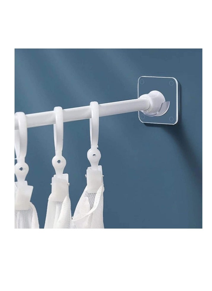 OASIS-TH - 6 Piece Adhesive Curtain Rod Holder, Shower Curtain Rod Mount Holder for Wall Adhesive Shower Rod Tension Retainer,Transparent Tension Bracket, No Drilling - Image 1