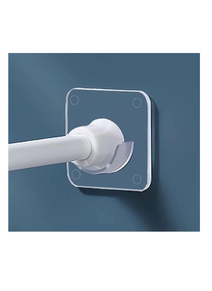 OASIS-TH - 6 Piece Adhesive Curtain Rod Holder, Shower Curtain Rod Mount Holder for Wall Adhesive Shower Rod Tension Retainer,Transparent Tension Bracket, No Drilling - Image 1