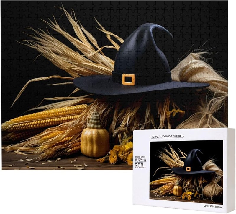 Phayah Witch Hat Corn Jigsaw Puzzle 500 Pieces For Adults Home Decor Birthday Party 20 4 X 15 Inches - Image 1
