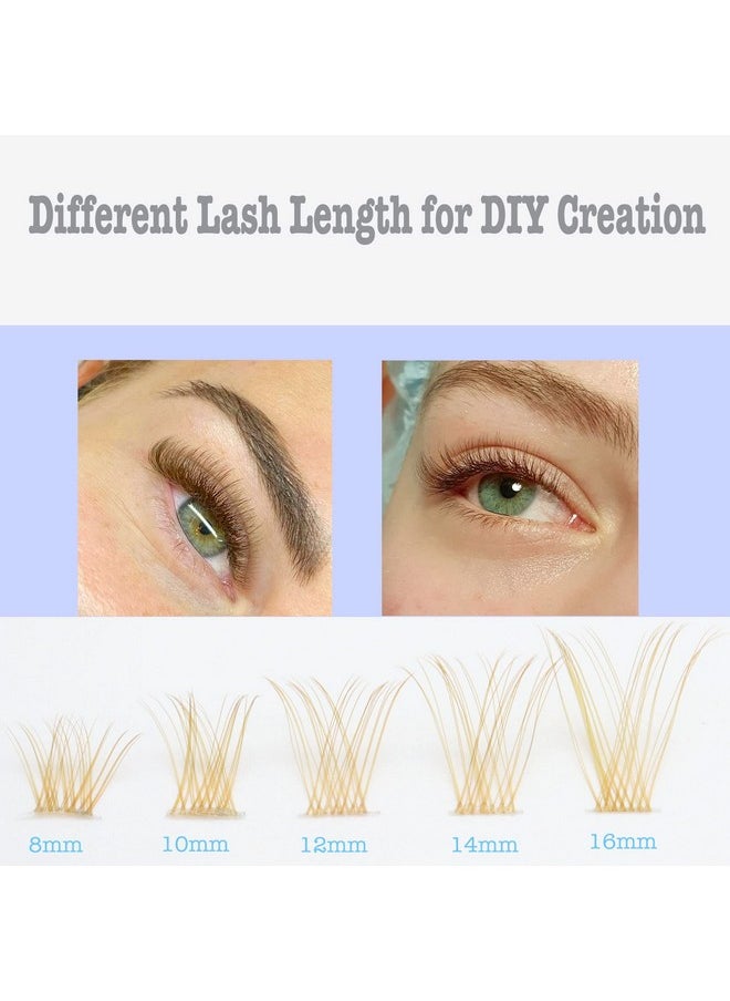 DAODER - Brown Lash Clusters Blonde Lash Extension 96pcs Light Brown Cluster Lashes D Curl 8-16mm Wispy Individual Lashes With Clear Lash Band Eyelash Extension Clusters By DAODER(Brown Lash Cluster 007) - Image 1