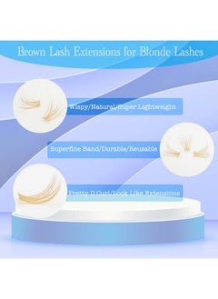 DAODER Brown Lash Clusters Blonde Lash Extension 96pcs Light Brown Cluster Lashes D Curl 8-16mm Wispy Individual Lashes With Clear Lash Band Eyelash Extension Clusters By DAODER(Brown Lash Cluster 007)  - Image 4