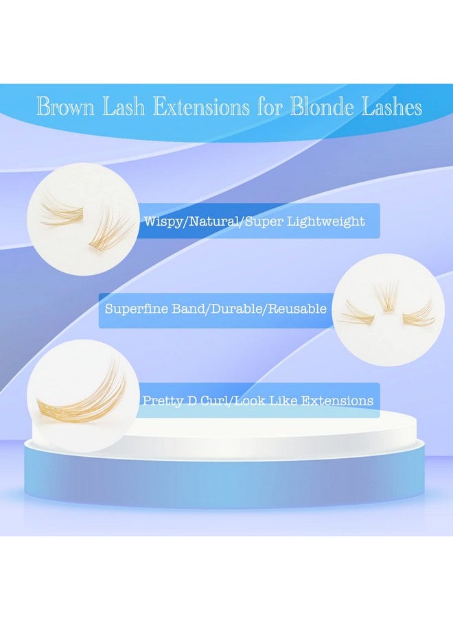 DAODER - Brown Lash Clusters Blonde Lash Extension 96pcs Light Brown Cluster Lashes D Curl 8-16mm Wispy Individual Lashes With Clear Lash Band Eyelash Extension Clusters By DAODER(Brown Lash Cluster 007) - Image 1