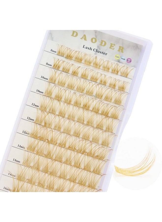 DAODER - Brown Lash Clusters Blonde Lash Extension 96pcs Light Brown Cluster Lashes D Curl 8-16mm Wispy Individual Lashes With Clear Lash Band Eyelash Extension Clusters By DAODER(Brown Lash Cluster 007) - Image 1