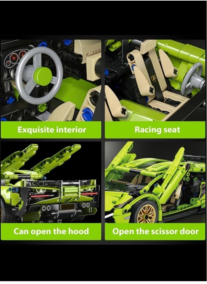 M MIAOYAN - Compatible with Lego sports car building blocks 1:14 assembly toys with pull back system car model Lego technology small particle toys - Image 1