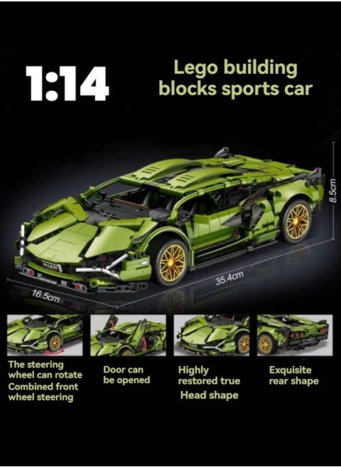 Compatible with Lego sports car building blocks 1:14 assembly toys with pull back system car model Lego technology small particle toys