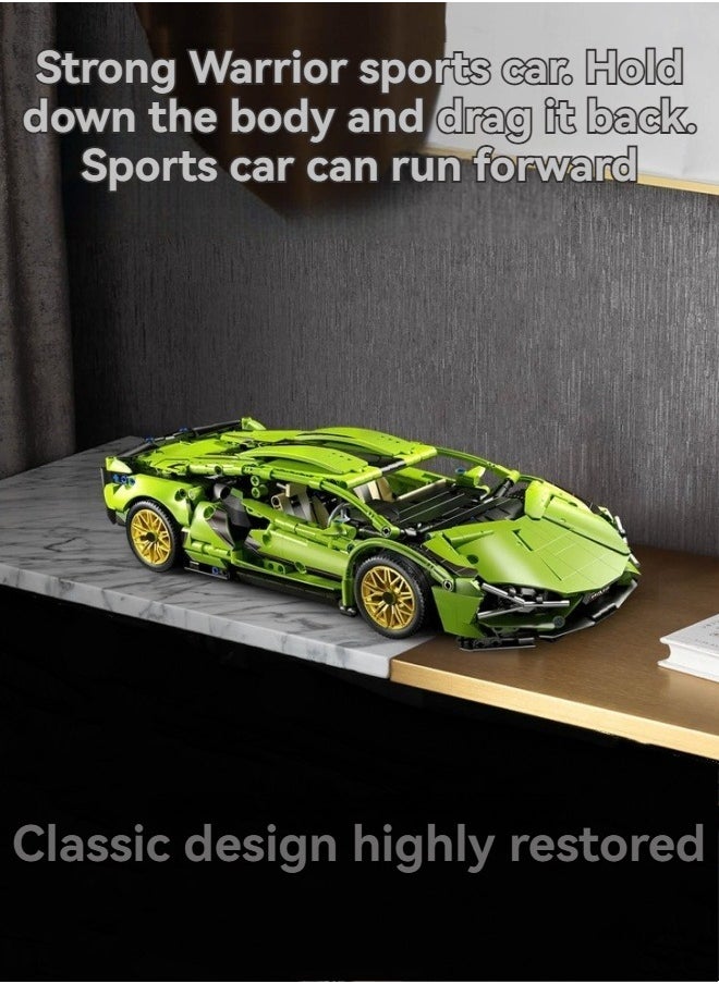 M MIAOYAN - Compatible with Lego sports car building blocks 1:14 assembly toys with pull back system car model Lego technology small particle toys - Image 1