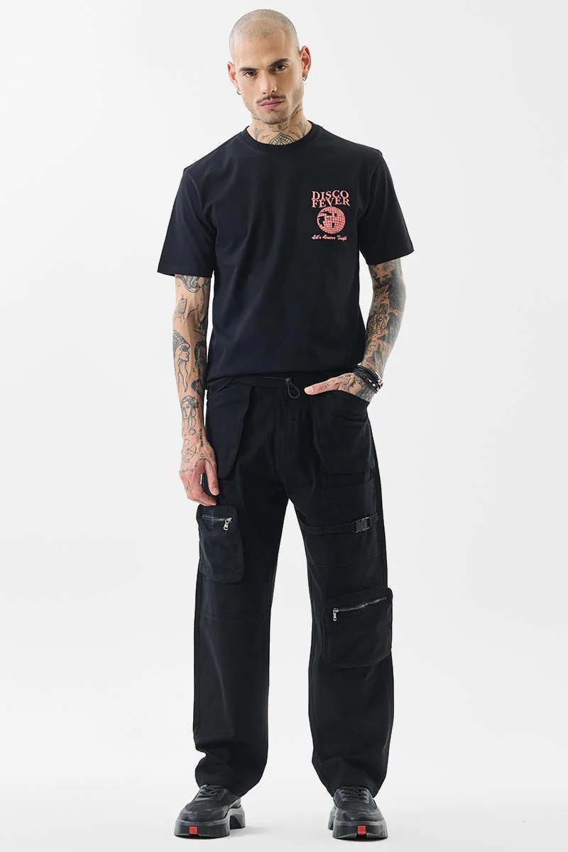 سنيتش Black Solid Regular Fit Casual Jeans