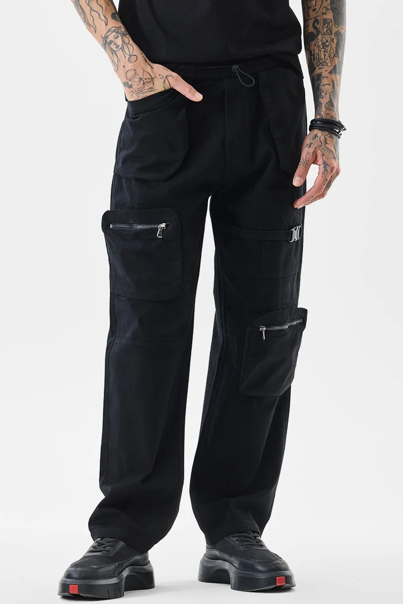 سنيتش Black Solid Regular Fit Casual Jeans