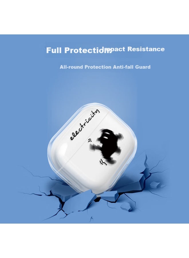 Inkaida Yingkaida Protective Case For Airpods 4 Apple Earphone Wireless Bluetooth Headset Anti-fall Creative Anti-slip Shell Storage Box Electric Cat - Image 1