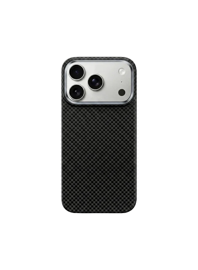 Mobcos Mobcos iPhone 17 Pro Max Chex Plain Black Aramid Fiber Case, 1500D Fusion Weave, Ultra Slim Lightweight Magnetic Cover, MagSafe Compatible
