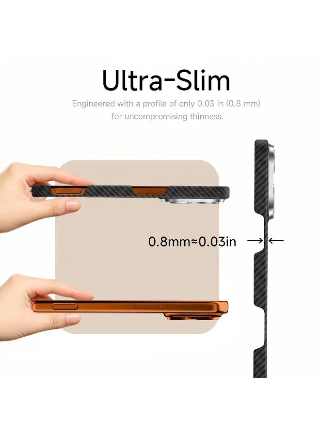 Mobcos Mobcos 17 Pro Max Fiber Chex Plain Black Mobcos iPhone 17 Pro Max Chex Plain Black Aramid Fiber Case, 1500D Fusion Weave, Ultra Slim Lightweight Magnetic Cover, MagSafe Compatible  | Best Price UAE