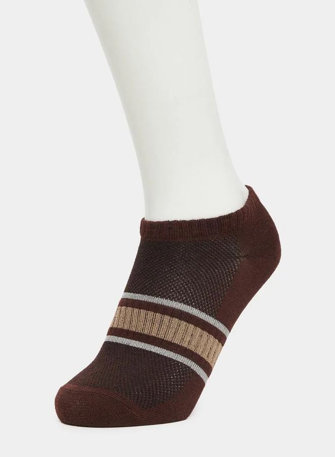 ستايلي طقم جوارب كاحل بتفاصيل مخططة 3 قطع