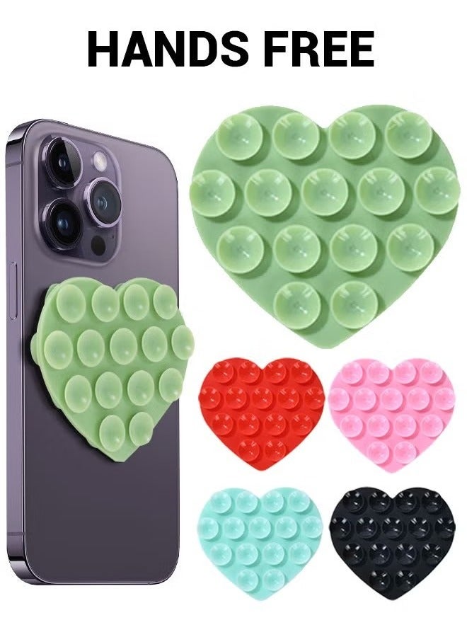 10 قطع على شكل قلب سيليكون شفط كوب حامل الهاتف | حوامل هاتف متعددة الأغراض مضادة للانزلاق وذاتية اللصق للمنزل والسيارة - Image 1
