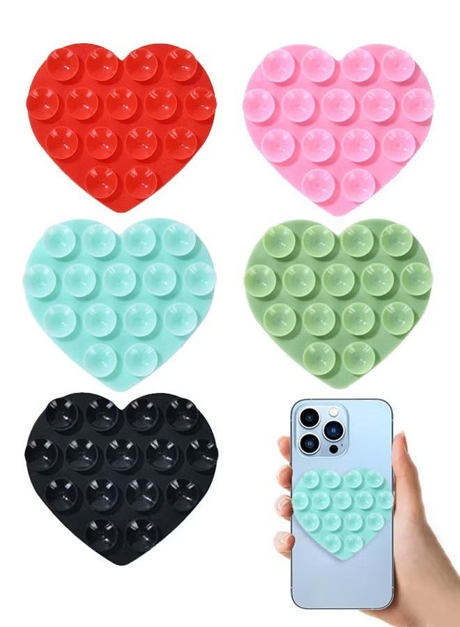 10 قطع على شكل قلب سيليكون شفط كوب حامل الهاتف | حوامل هاتف متعددة الأغراض مضادة للانزلاق وذاتية اللصق للمنزل والسيارة - Image 2