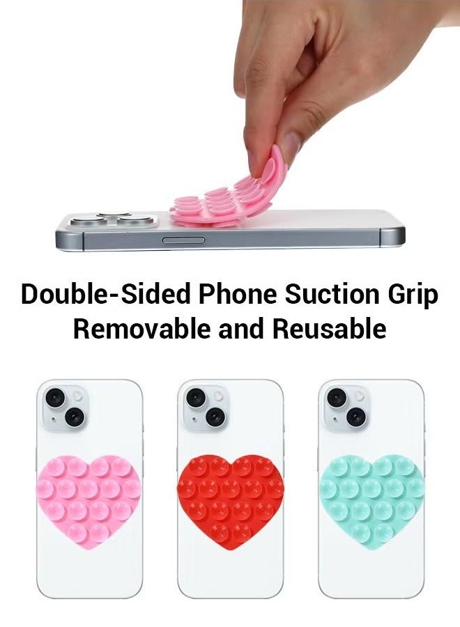 10 قطع على شكل قلب سيليكون شفط كوب حامل الهاتف | حوامل هاتف متعددة الأغراض مضادة للانزلاق وذاتية اللصق للمنزل والسيارة - Image 5