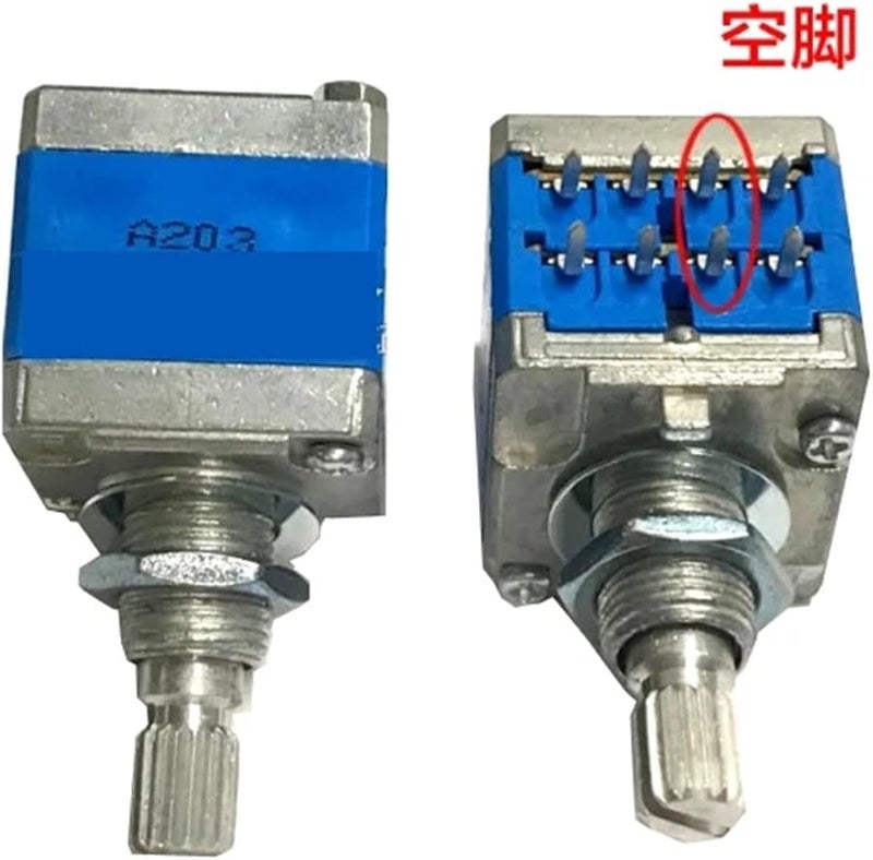 A20K Stereo Volume Potentiometer 8 Pins Switch 20mm Plum Shaft AD 66A - Image 3