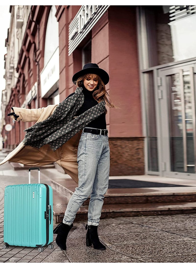 إيمينينت حقيبة سفر متينة من البولي كربونات ماكرولون خفيفة الوزن قابلة للتوسيع بعجلات هادئة وقفل  لون تركواز - Image 3